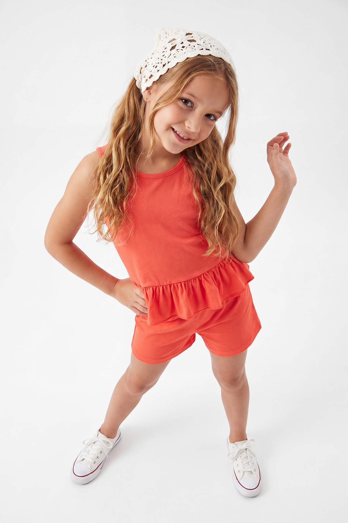 TRENDYOLKIDS Granatapfelblüten-Basic-Set für Mädchen aus 100 % Baumwolle mit ...
