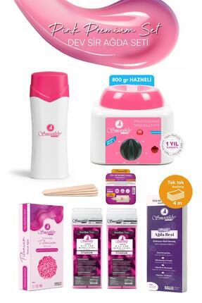 Smoothly Pink Set Boncuk Ağda Kuaför Ağdası Sir Ağda Makineli Büyük Ağda Seti