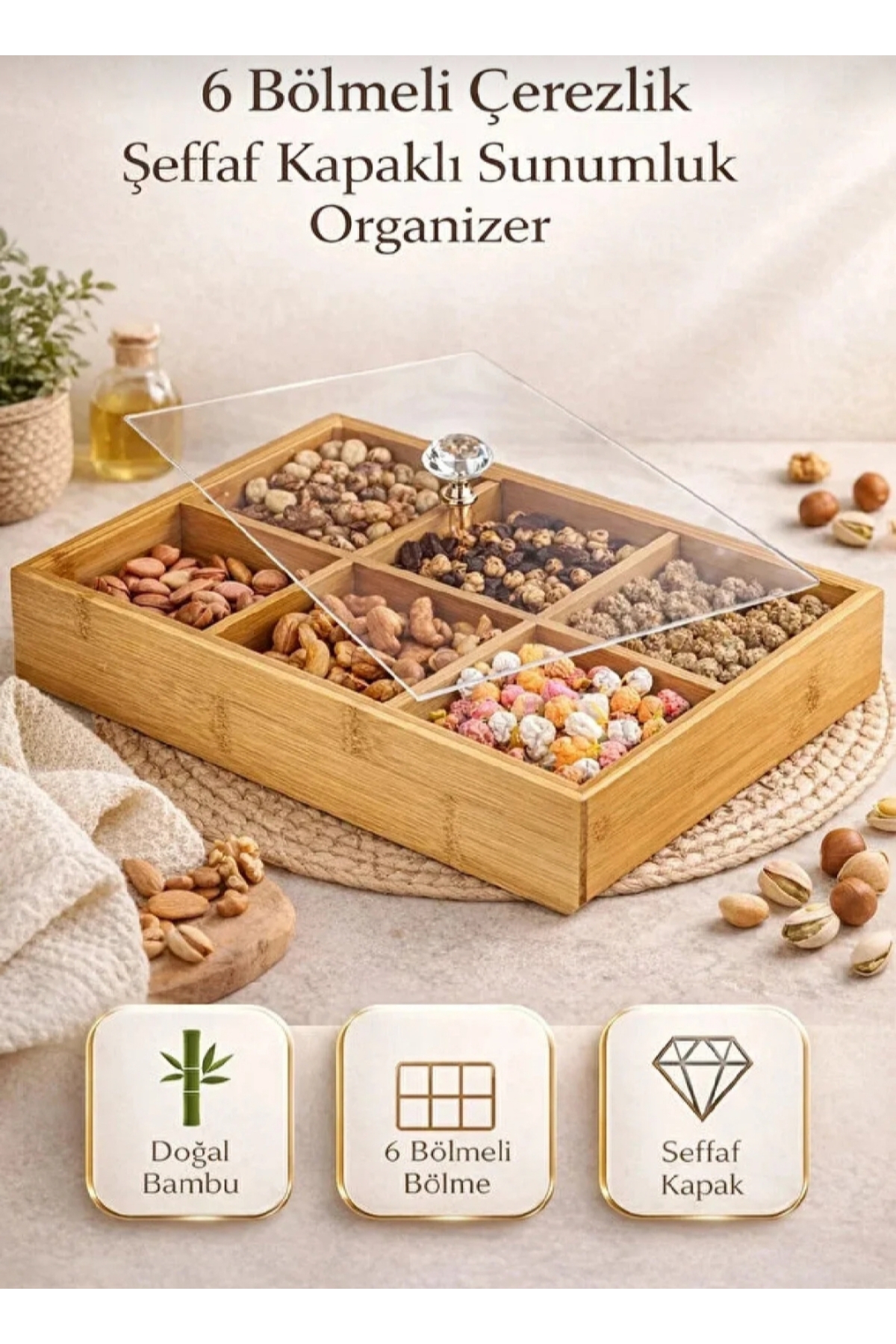 Herencia 18 PARÇA ÇAY SETİ BAMBU ÇEREZLİK - Fiyatı, Yorumları
