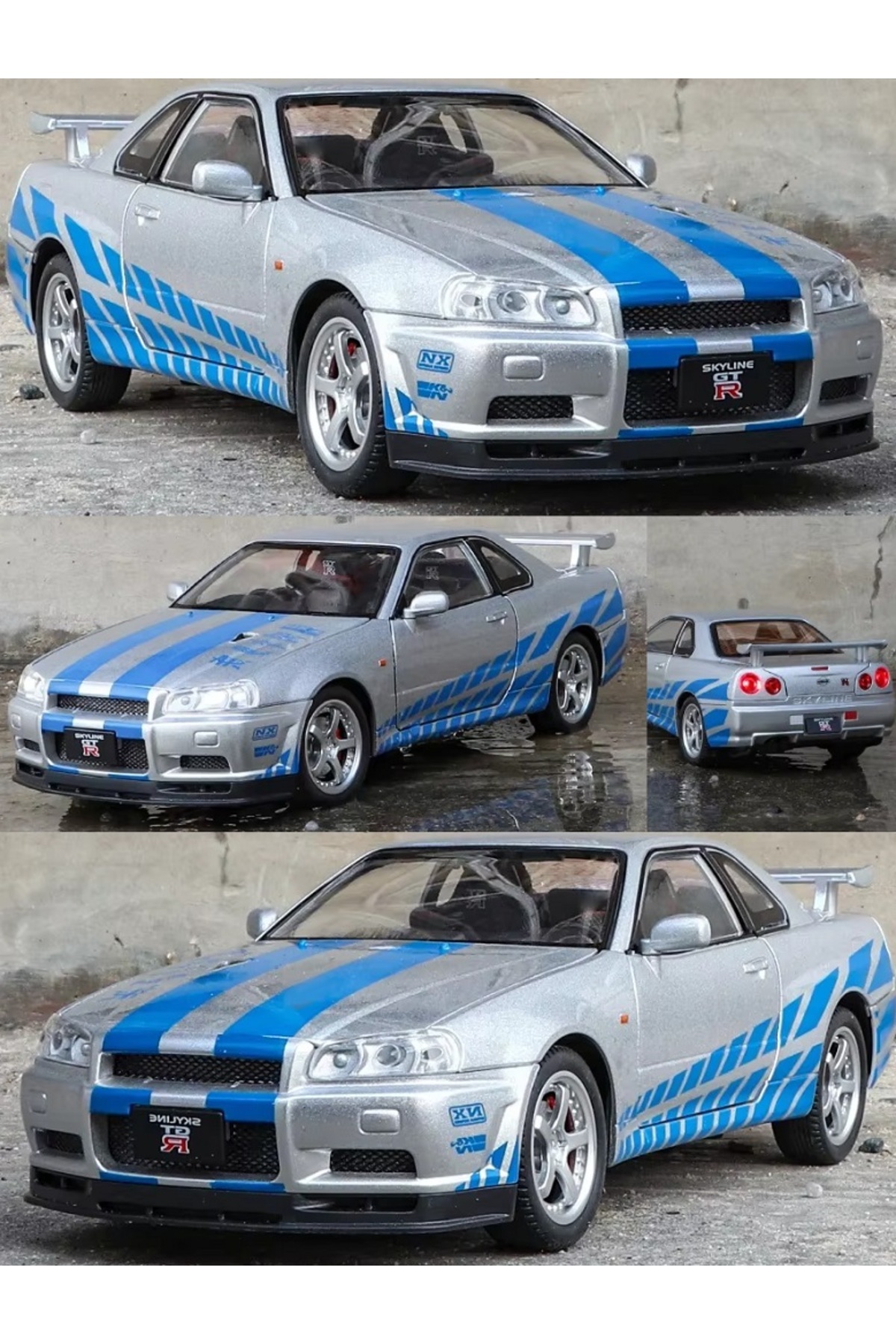 OYUNCAKSAHİLİ Nissan Skyline Gtr R34 RS Diecast 1.24 Metal Araba