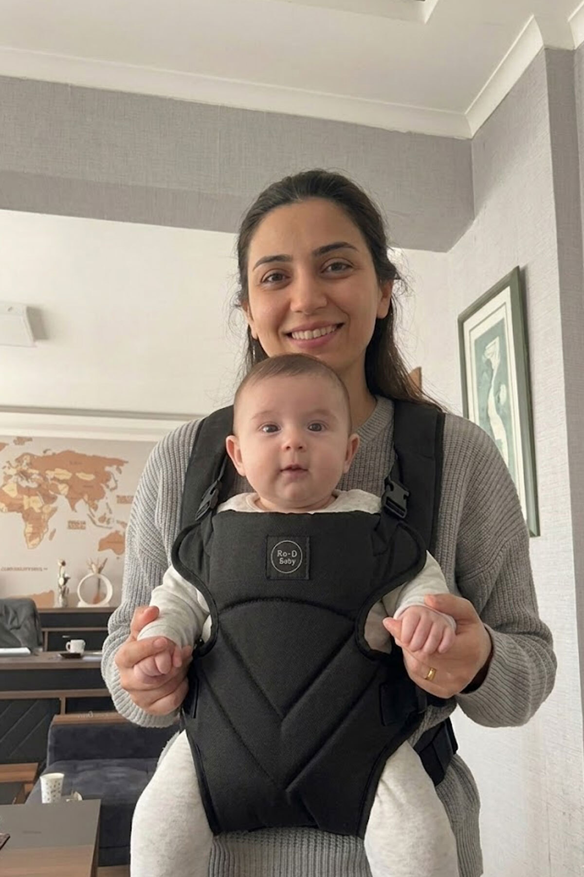 PRO Comfort Kangaroo Anthracite Baby Carrying Bag Infant Carrier Infant Carrier BLACK