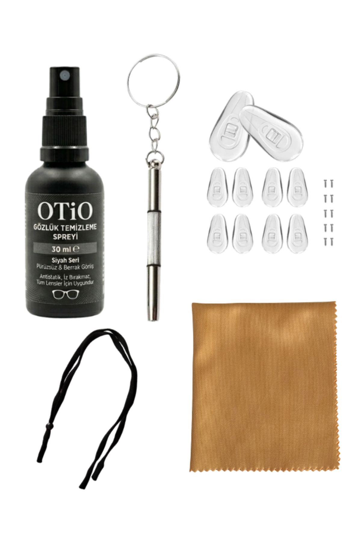 Glasses Nose Cap and Screwdriver Set 10 Nose Cap and Screw Steel Screwdriver