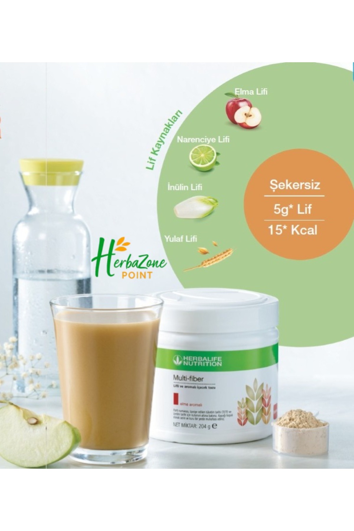 Herbalife Multi-Fiber - Lif Takviyesi ve Elma Aromalı İçecek Tozu