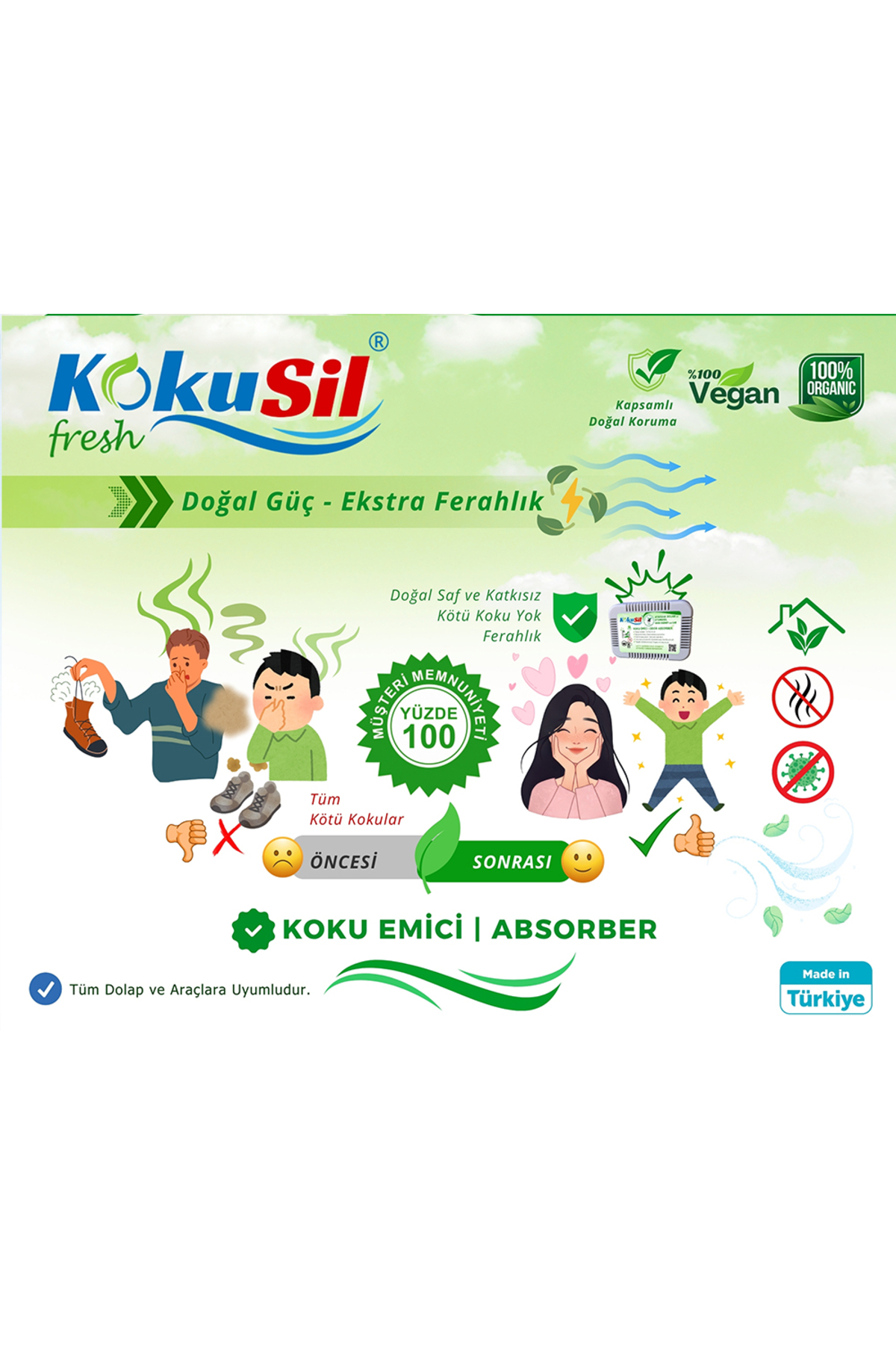 Ayakkabı Dolabı Koku Giderici ve Koku Emici 2 li Paket — KSD200 — تصویر 6 از 7