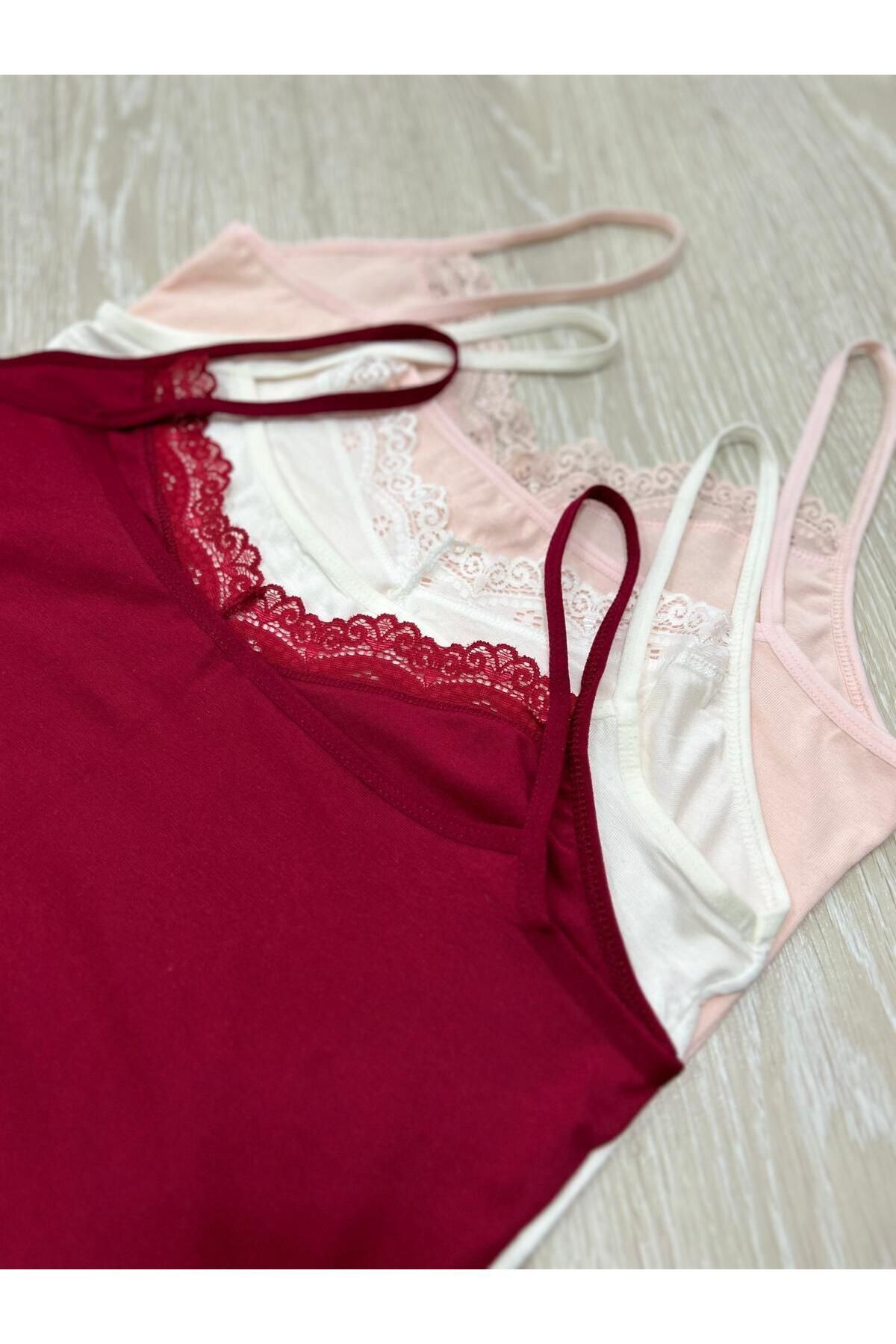ek by_kuzeylingerie Kadın Penye 3 Lü İp Askılı Atlet görsel 3