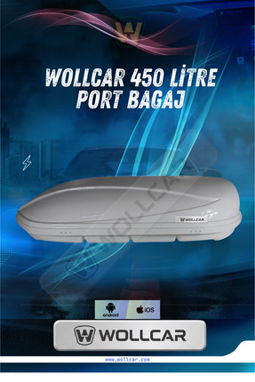 WOLLCAR Beyaz Parlak Port Bagaj - Tabut Bagaj 450 LT
