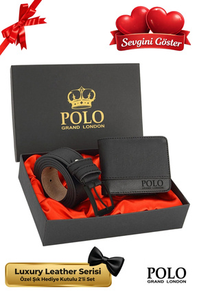 POLOGRAND London Orijinal Erkek Özel Hediye Kutulu 2'li Set Luxury Serisi Dam...