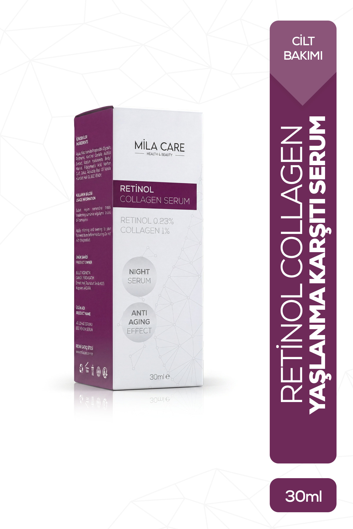 Mila Care Health&Beauty سرم کلاژن رتینول ضد چروک و ضد پیری ۳۰ میلی لیتر — MCRCS1