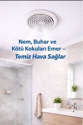 ÇELİK MENFEZ BANYO MENFEZİ FANLI PLASTİK -Buharı alır, ferahlığı bırakır,