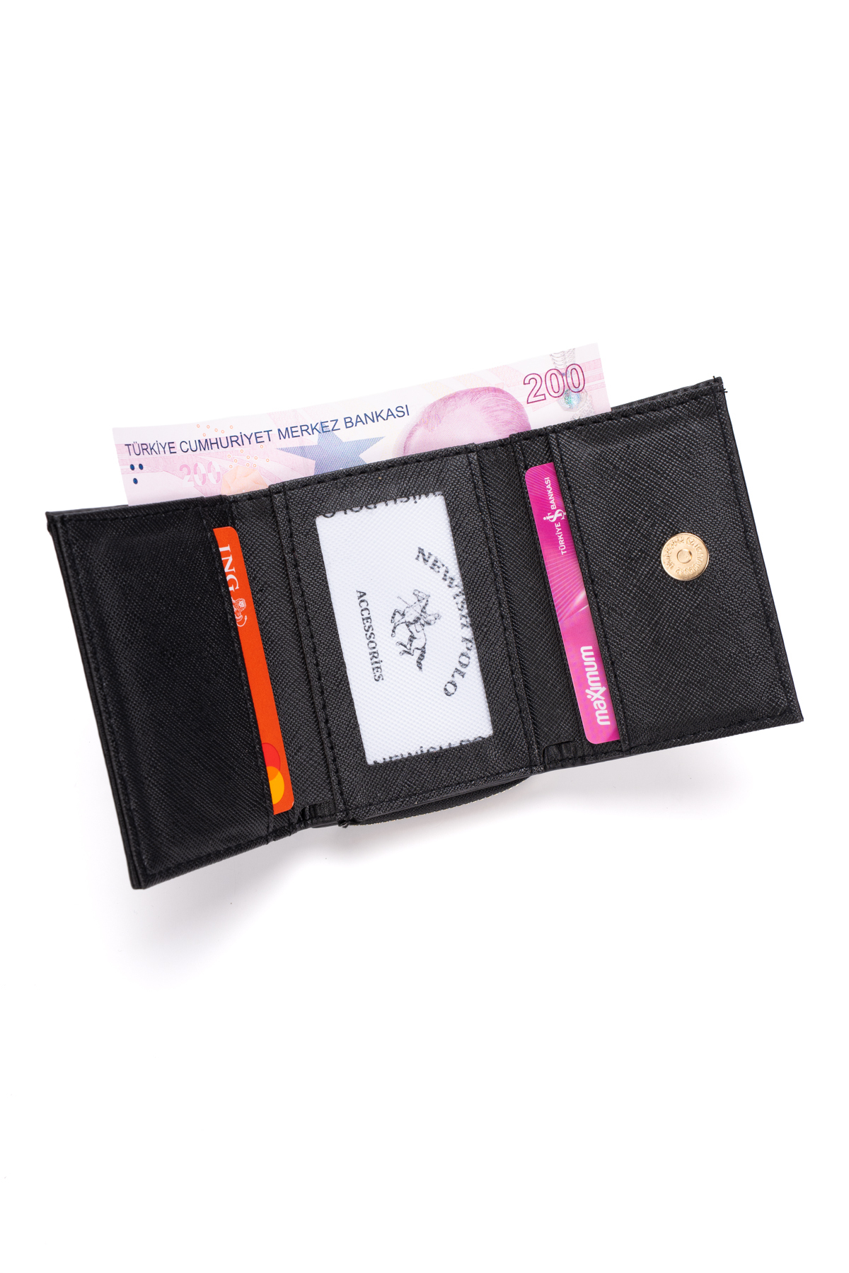 sannora bags Kadın Siyah El ve Omuz Çantası Üç Bölmeli ve Siyah Cüzdan Kartlık görsel 7