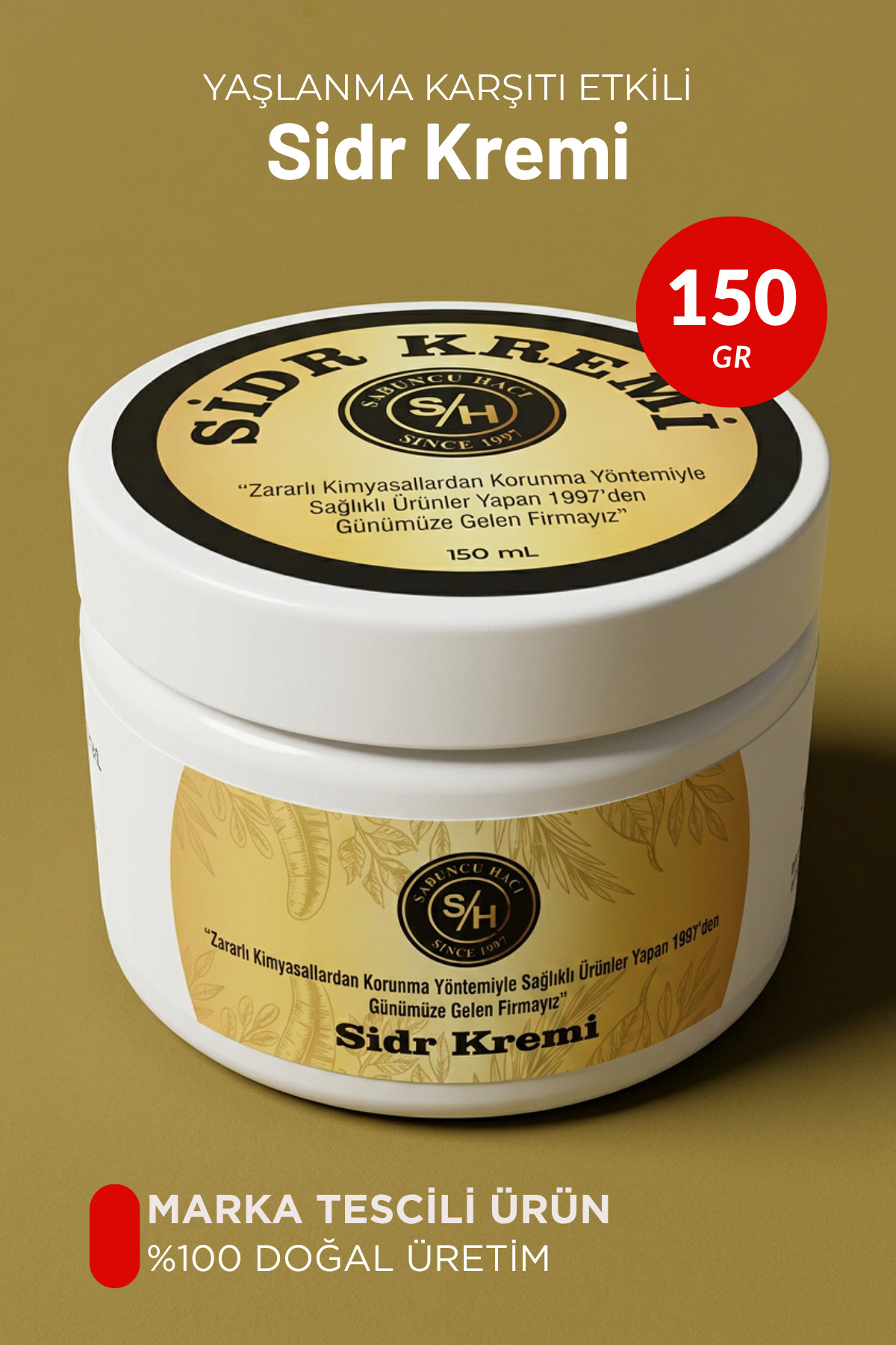 Sabuncu Hacı Es-sidre Orijinal Sidr Sidir Kremi Sidir Yaparağı Karşımlı Bitkisel Sidr Kremi Miski Amberli 150 ml — 63uhdbrurj