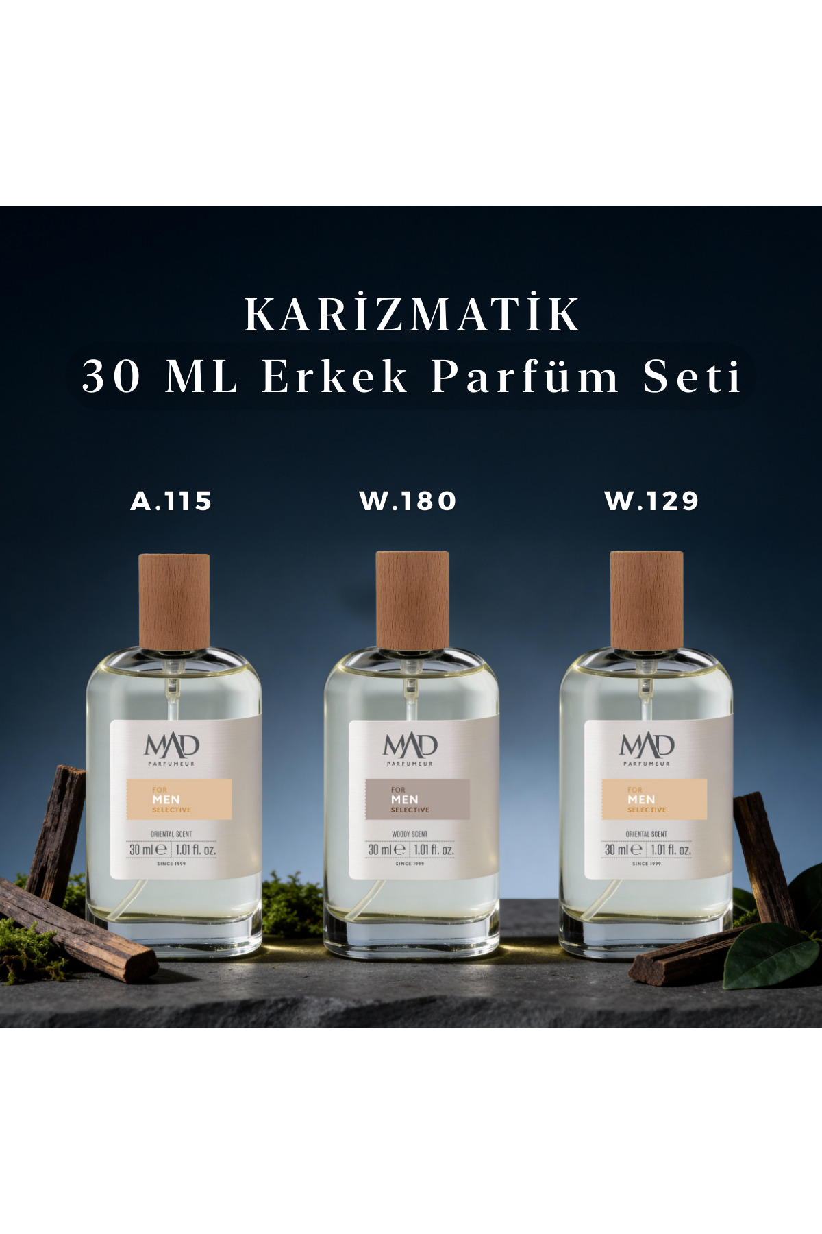 MOODY MANN Private Collection1,2,3 4枚セット Mad Parfüm Mad Karizmatik Selective Erkek Parfüm Seti – 30 ml Üçlü