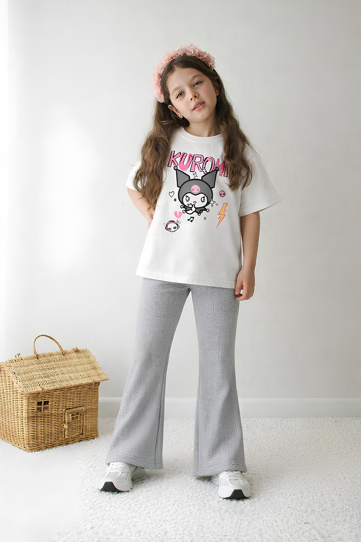 Belya Kids Wear Girl's Full-Fit Top Oversize Bottom Leggings Kur Design45 Bot...