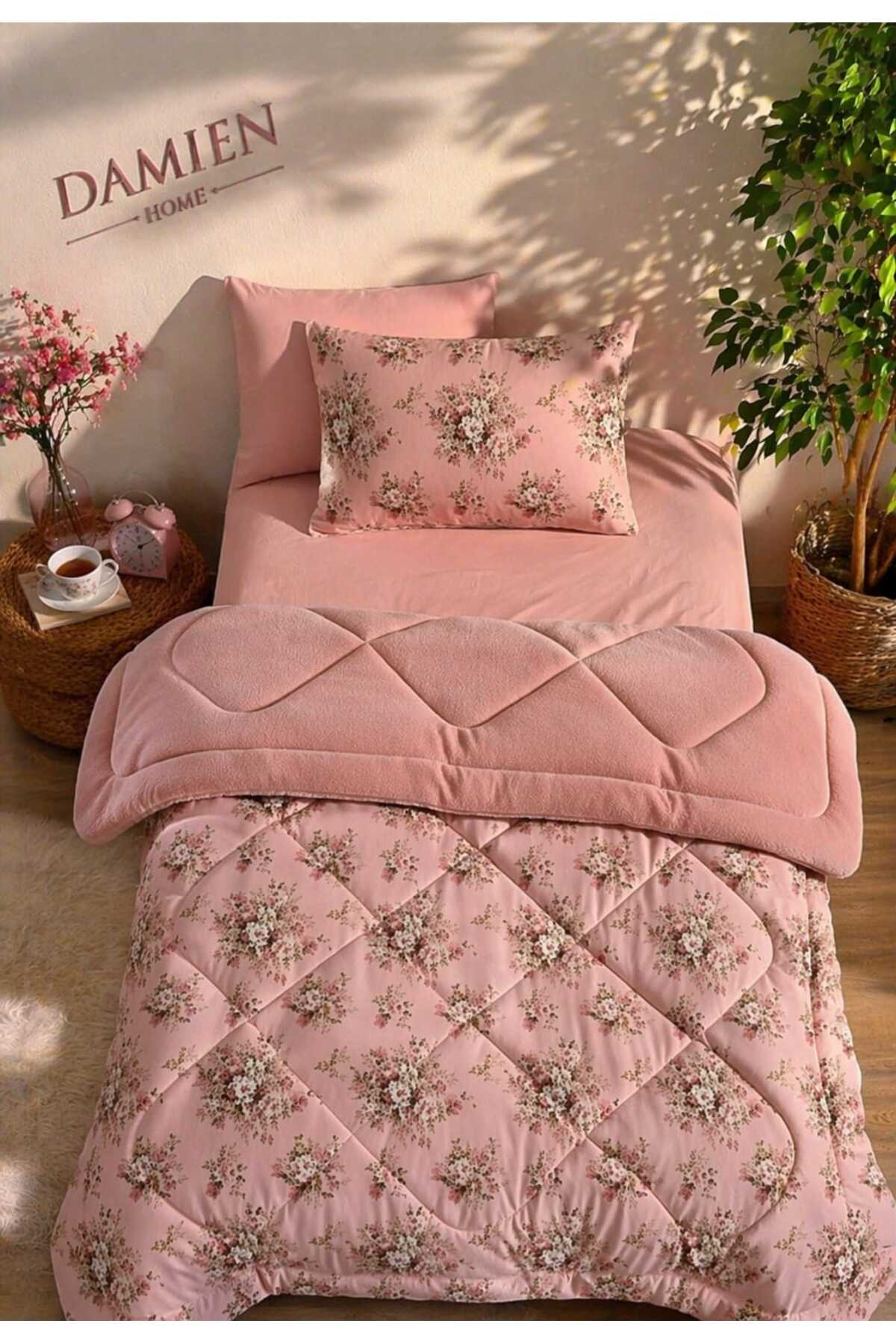 Double-Sided Wellsoft Sleeping Set with Single Linen Astronaut Pattern (Duvet+Linen+Pillowcase)