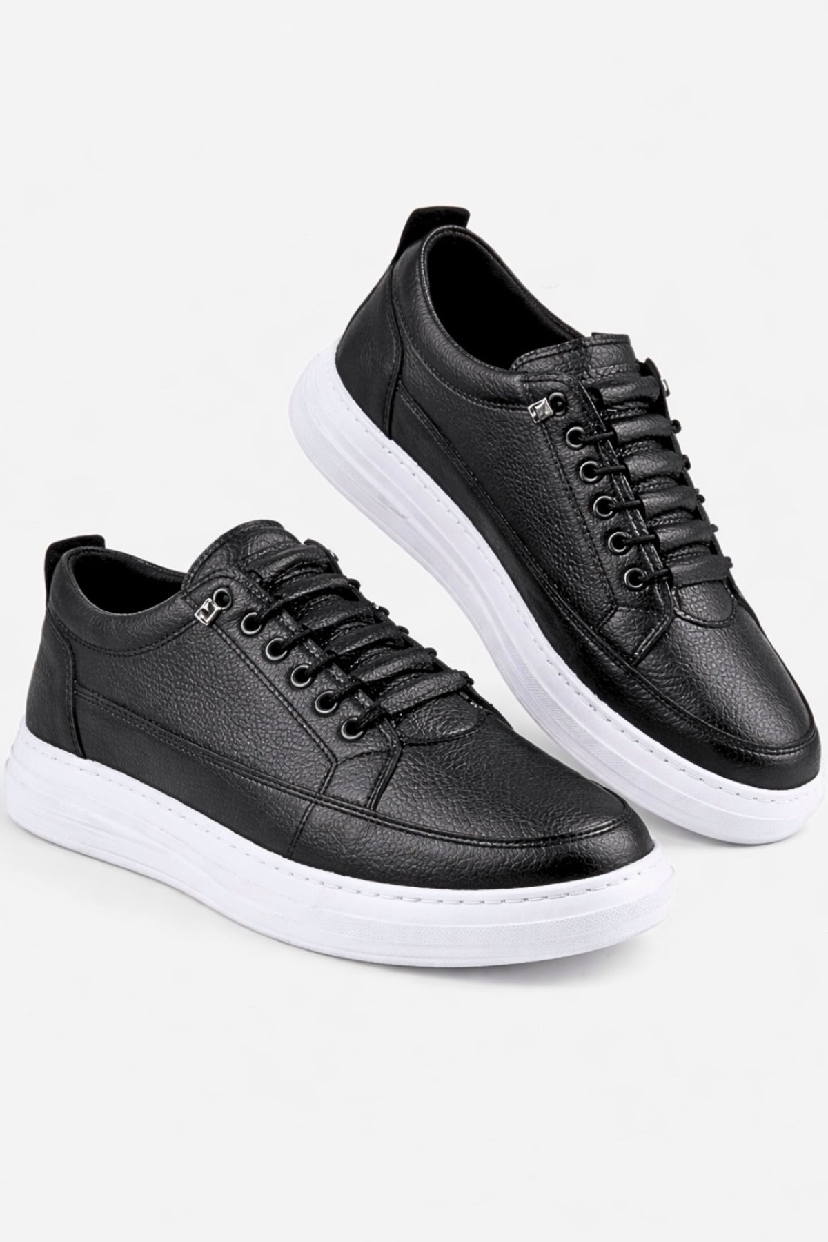 MY GROSS SHOES Erkek Siyah Akıllı Bağcıklı Günlük Hafif Poli Dikişli Taban Yürüyüş Garantili Spor Ayakkabı