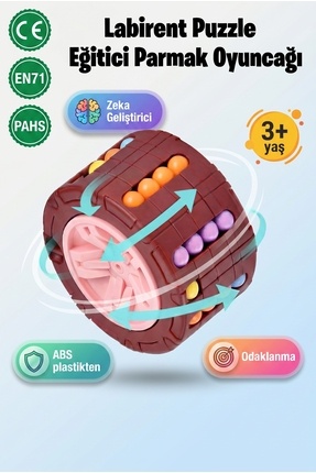 BBSKY Eğitici Sihirli Fasulye Zeka Oyuncağı Dönen Stres Küpü, Boncuk Bulmaca,...