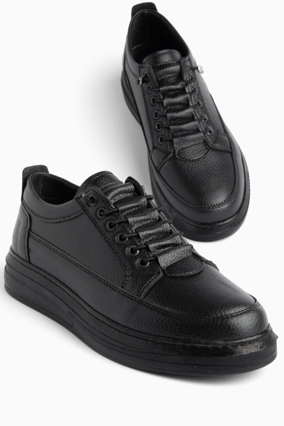 MY GROSS SHOES Erkek Siyah Günlük Hafif Poli Dikişli Taban Yürüyüş Garantili Spor Sneaker Ayakkabı