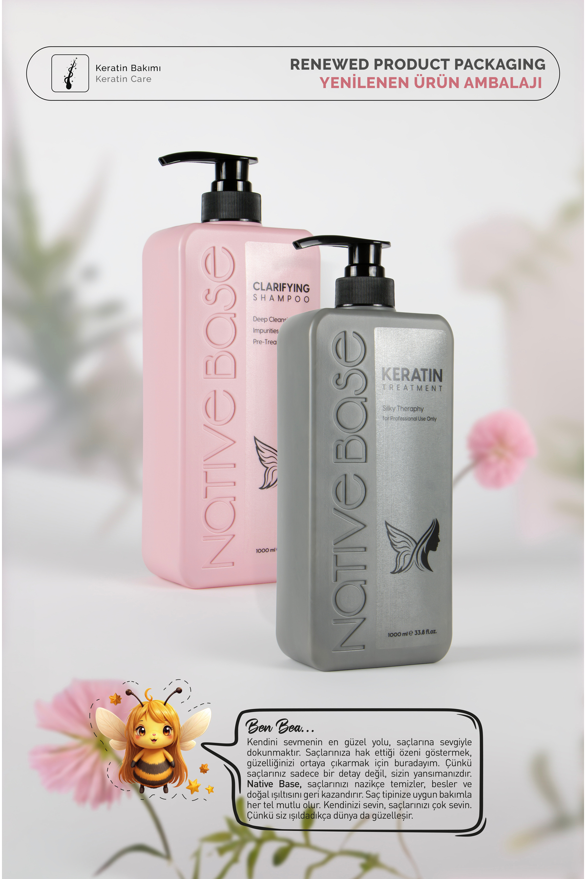 Keratin 1000 ml Yoğun Onarıcı Kabarma Karşıtı Kuaför Tipi Profesyonel Bakım — NAT-07031 — تصویر 4 از 4
