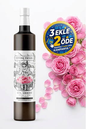 Organik Teyze Sevinç Teyze Gül Sirkesi Doğal Fermantasyon Rose Vinegar 500 ml