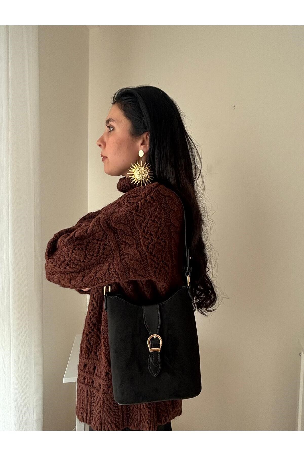 lalettobags Kadın Açelya Model Siyah Yavrulu El Çantası