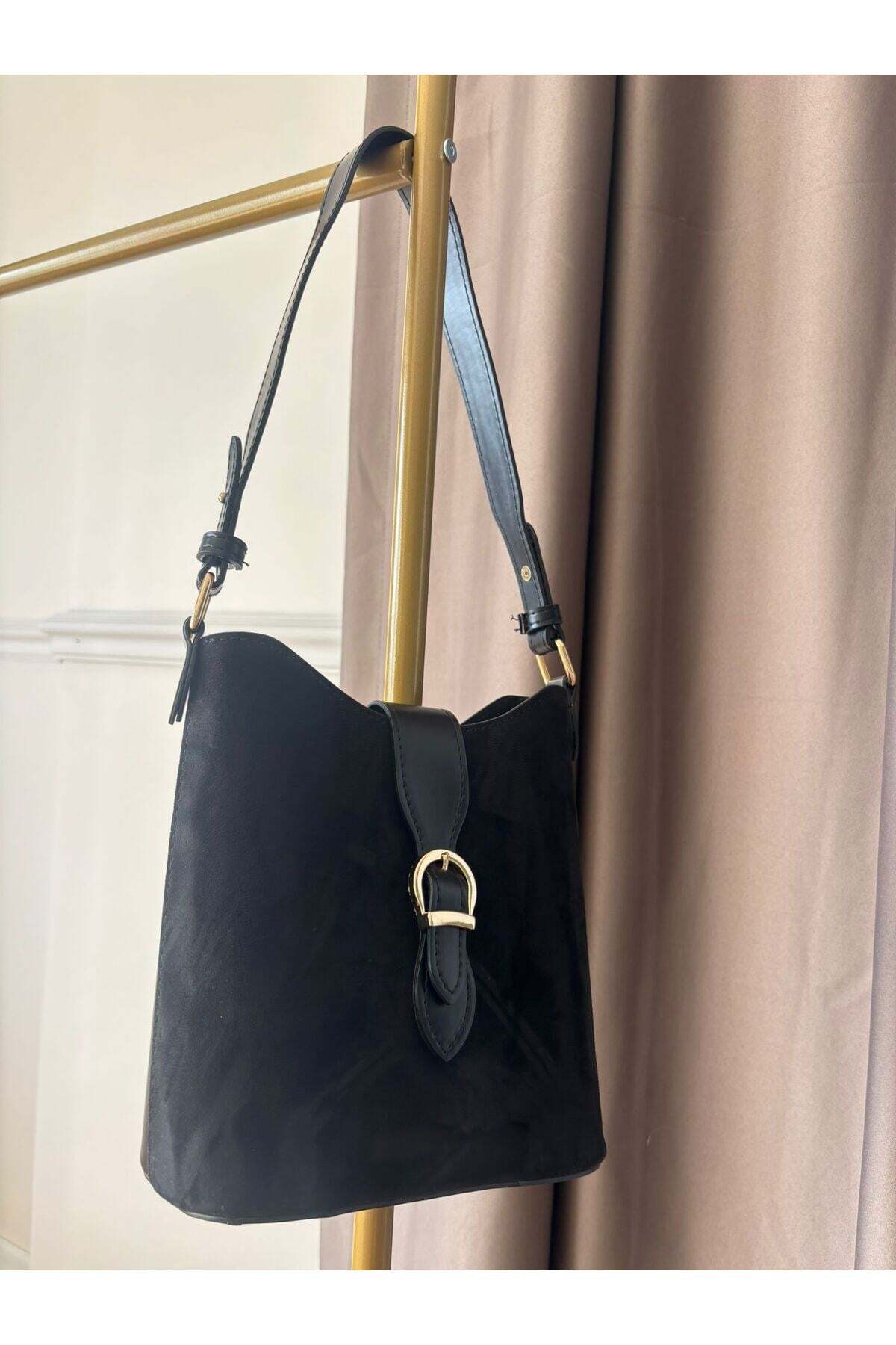 lalettobags Kadın Açelya Model Siyah Yavrulu El Çantası görsel 3