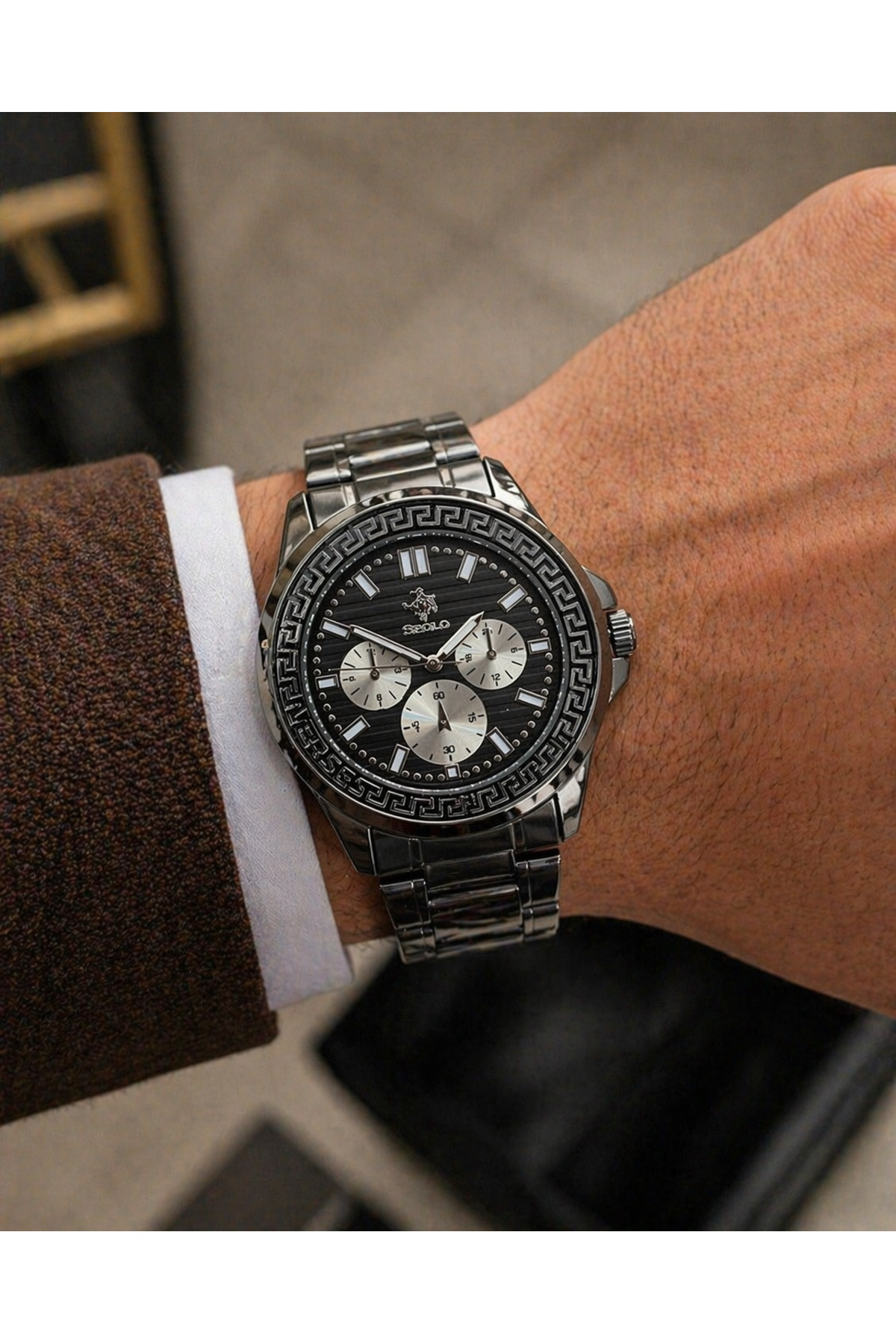 GIFT STEEL BAND MEN WRIST WATCH FATHER'S DAY GIFT VALENTINE'S DAY GIFT