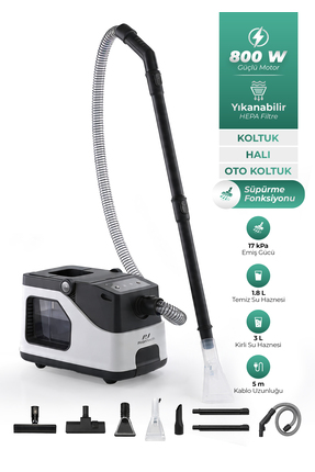 PiranTech KT-503 Premium Koltuk & Halı Yıkama Makinesi (800W | 17 kPa)