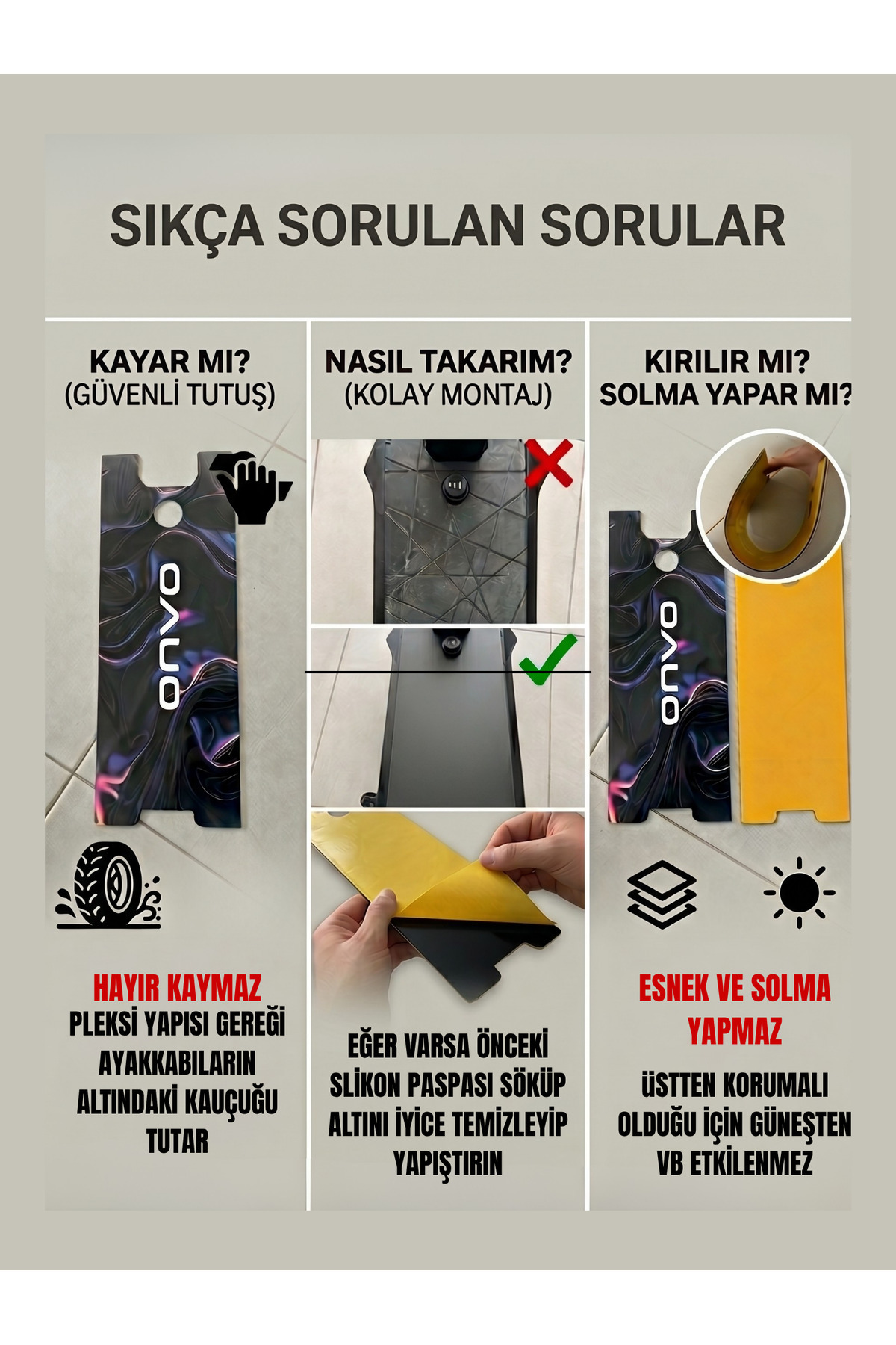 bisiklet dünyam Onvo RX4 Pleksi Tabanlık / Scooter Deck Yapışkanlı