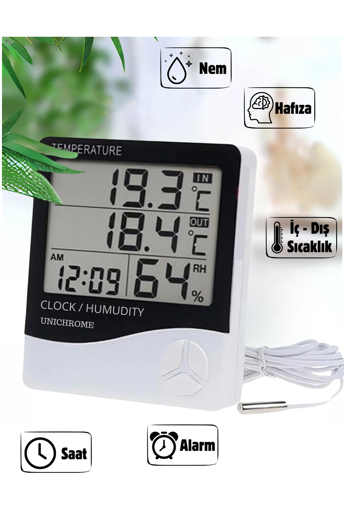 Digital Thermometer Room Temperature and Humidity Meter Probe Indoor Measurement