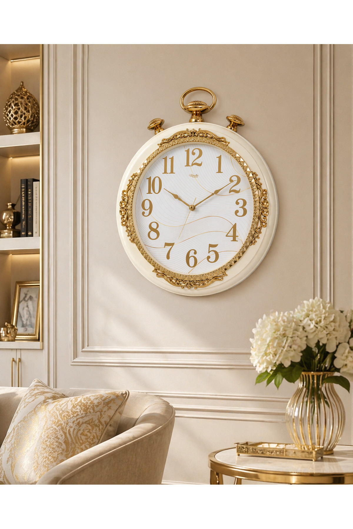 shackled wall clock metallized 50x60x65 cm