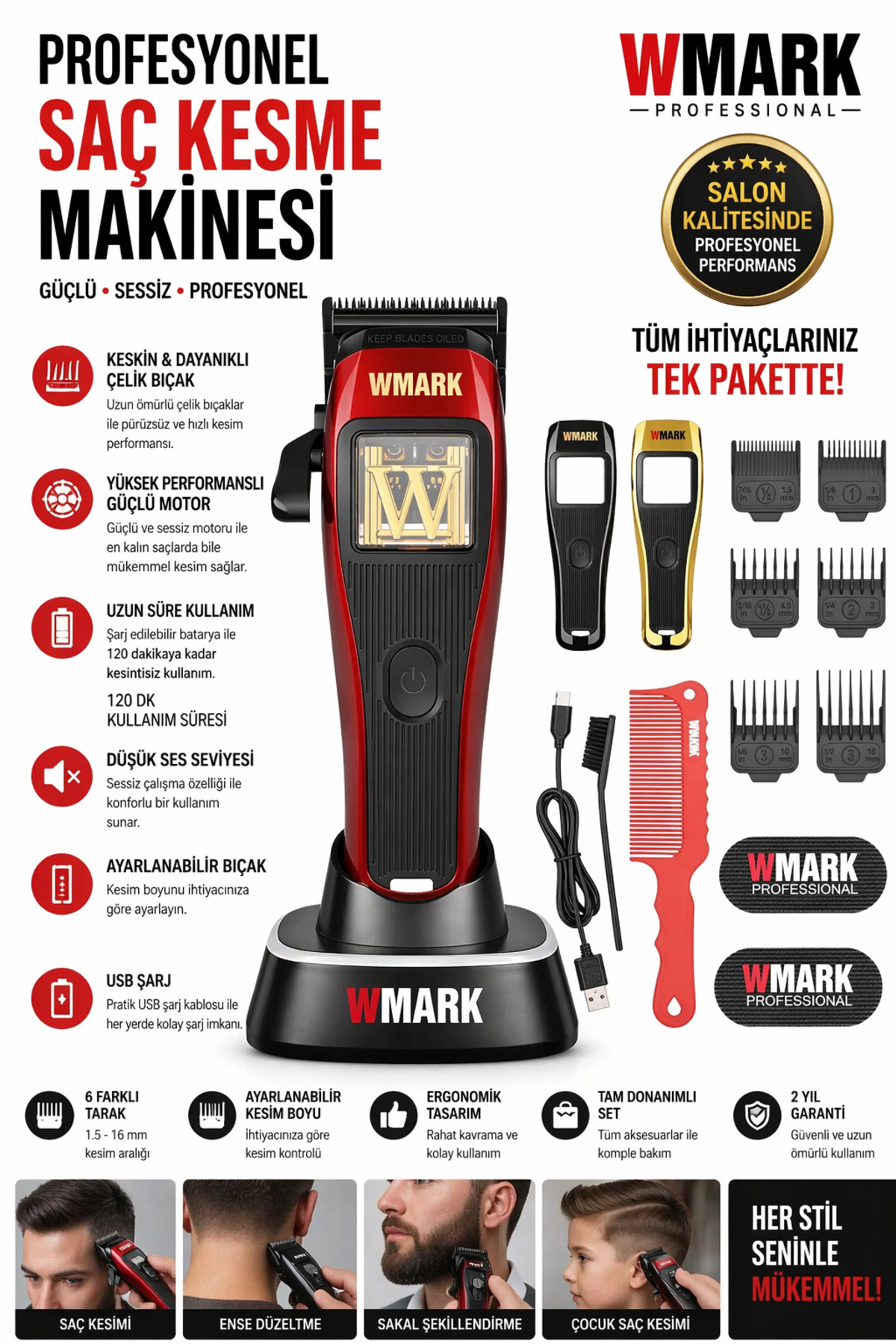 NG-X1 Professional Hair Clippers for Men, Magnetic Motor with Microchip 10000