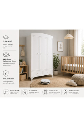 VENATTO Selena Avangart 3 Kapaklı Dolap (%100mdf)