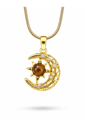 ZEYOLER FineJewelry Golden Eclipse Şık Çelik Kolye