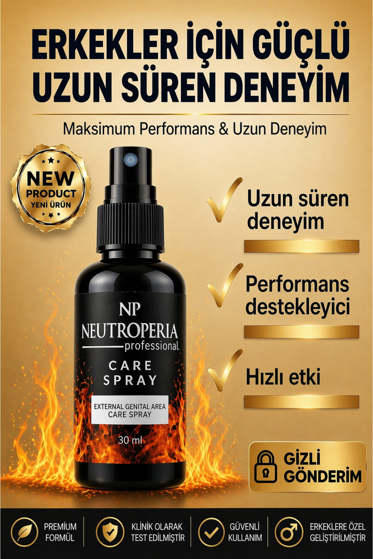 NP Neutroperia Professional Erkekler İçin Uzun Deneyim Sprey Premium Özel Formül 30 ml