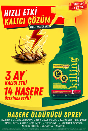 Killing Max Sprey 500 ml – Böcek İlacı Karınca 3 Ay Etkili 14 Haşere Hamam Bö...