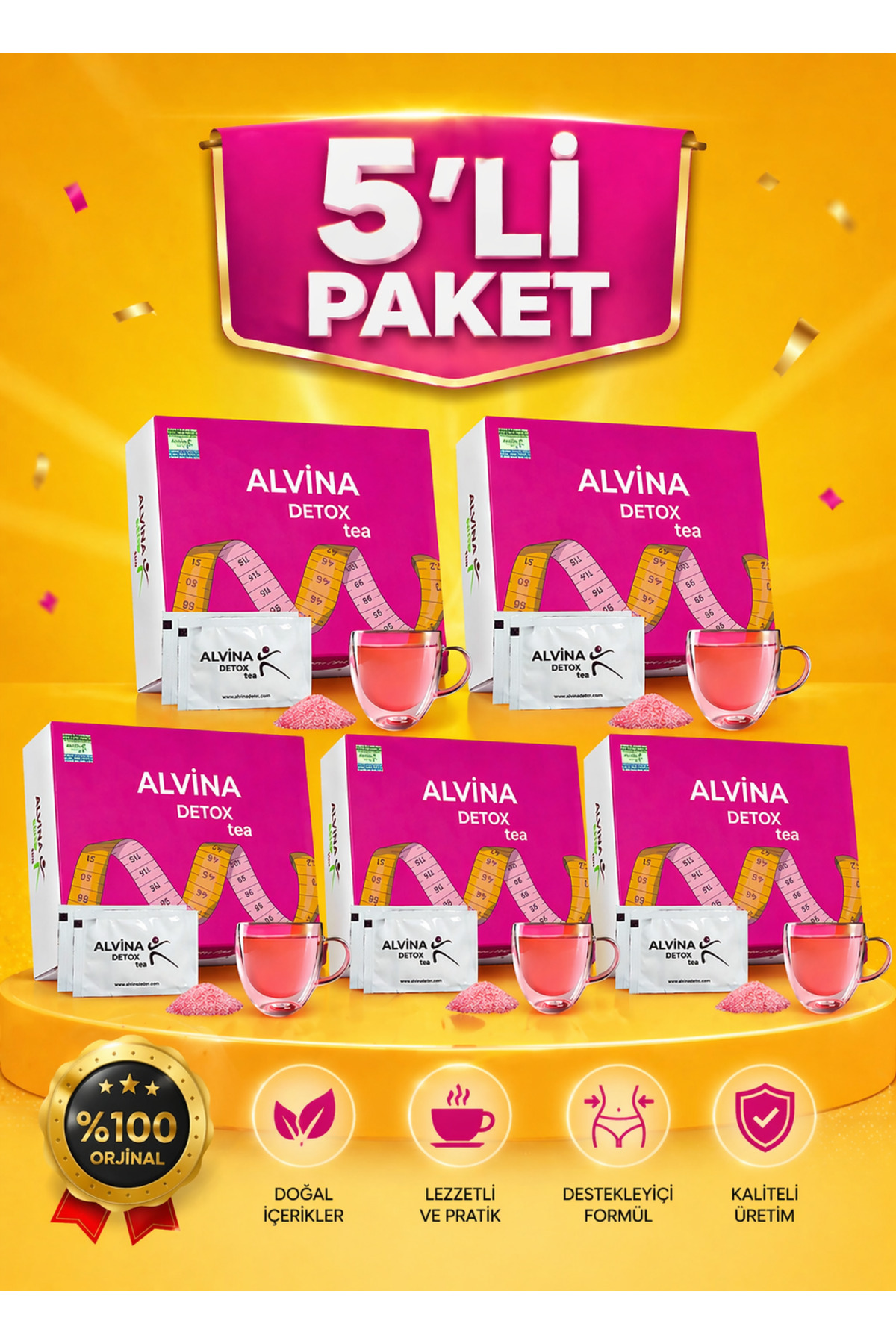ALVİNA DETOX Alvina Tea (Beşli Paket) - Fiyatı, Yorumları