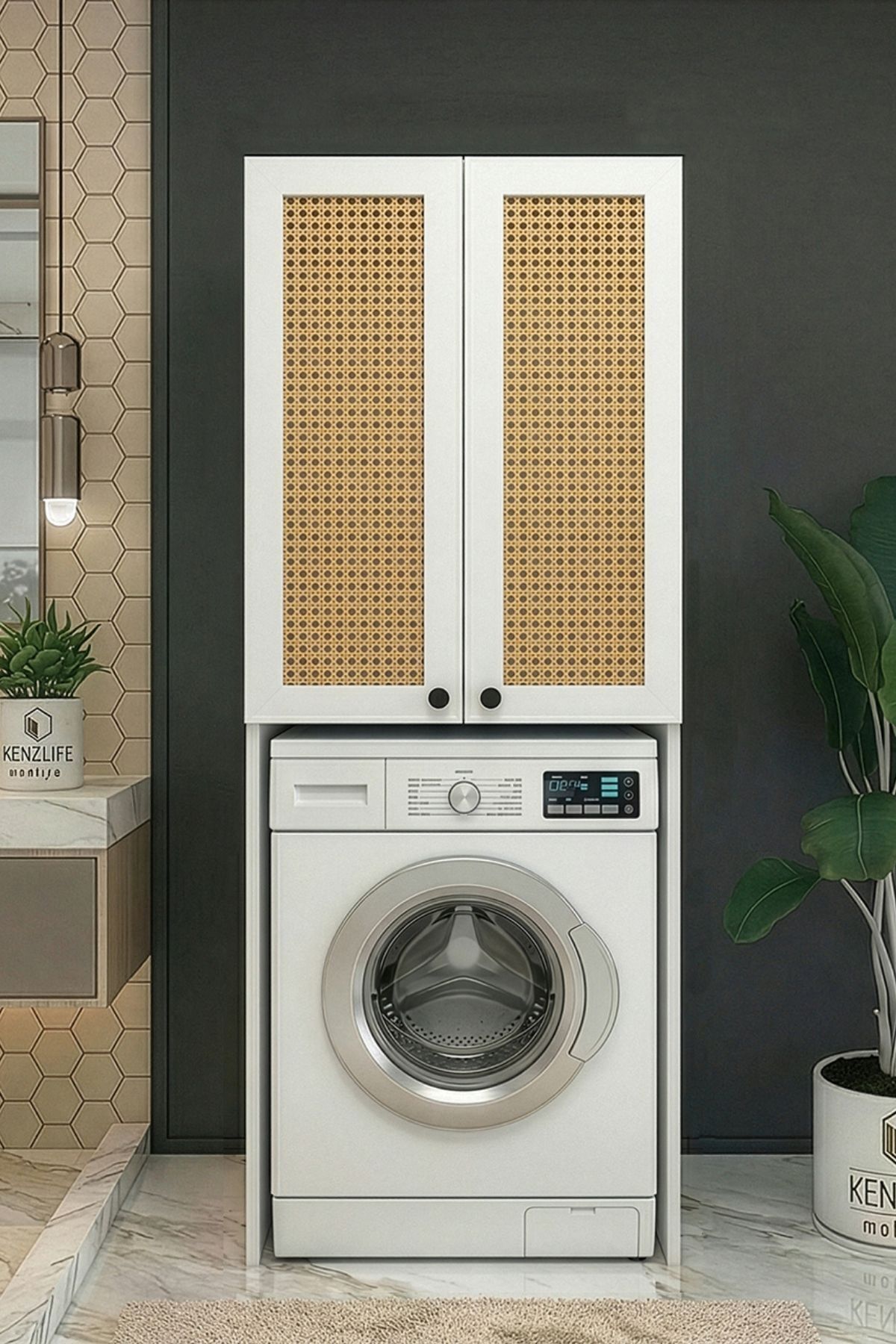 Kenzlife çamaşır-kurutma-bulaşık makinesi dolabı mahidevran mat