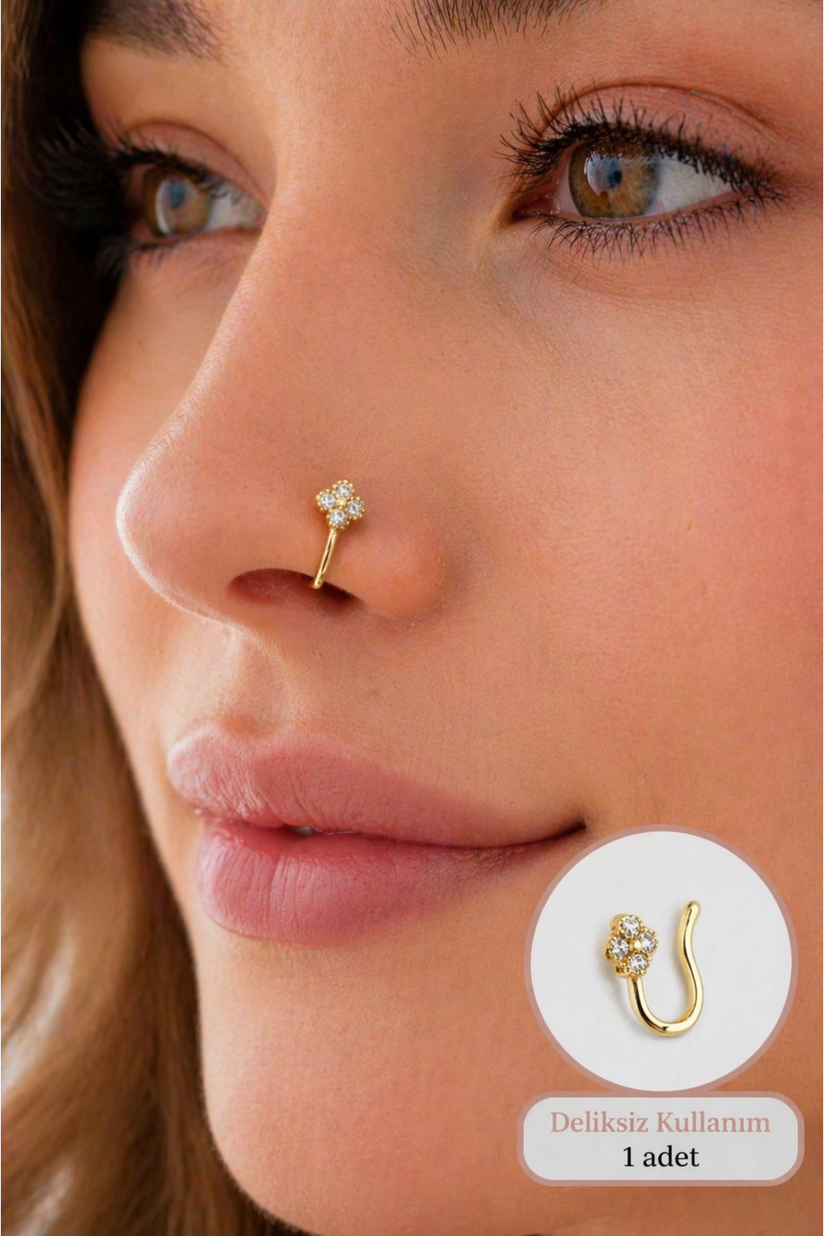 Mini Flower Compression Velcro Gold Mini Flower Compression Cartilage Earring