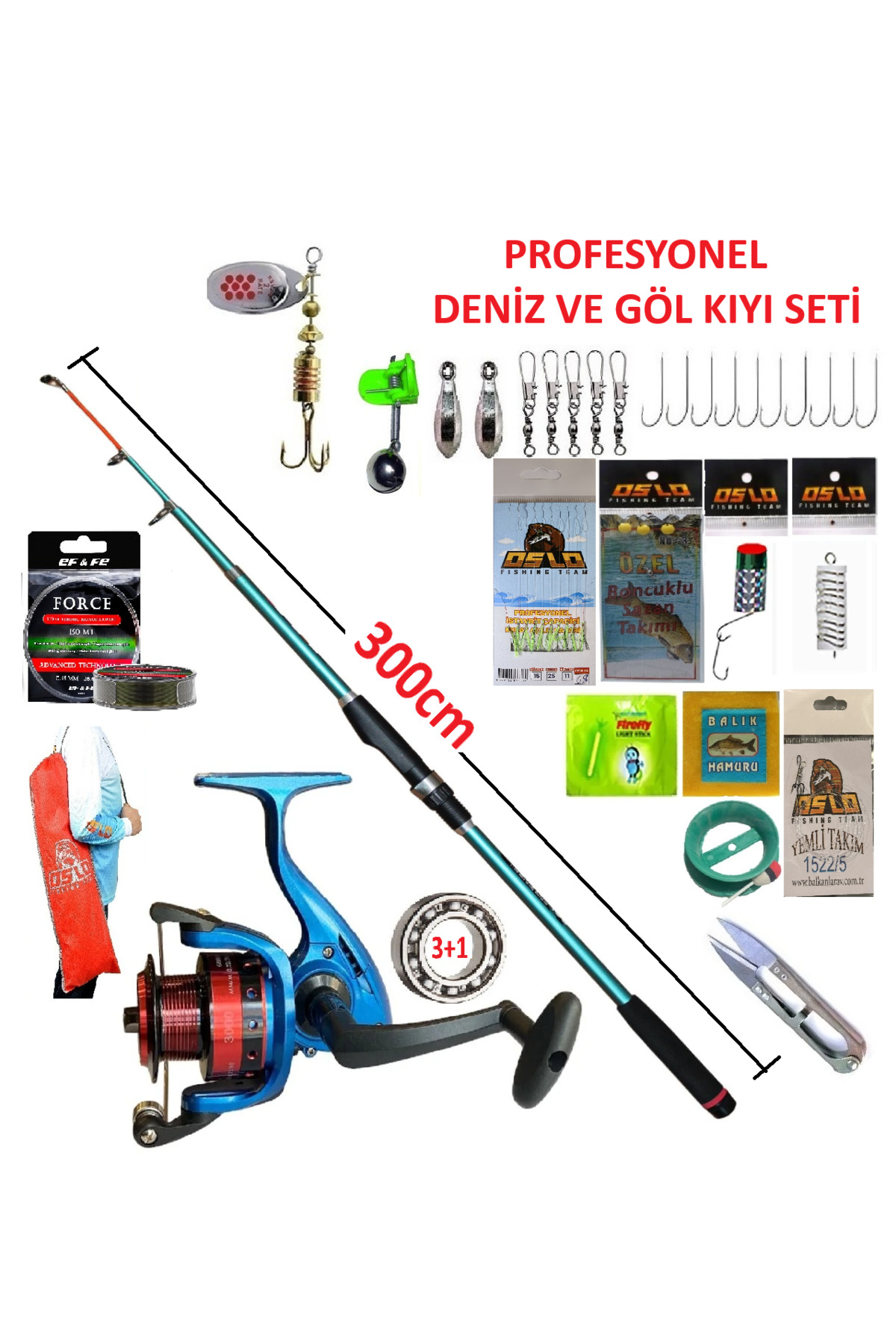 Oslo Favorite 300cm 75-150gr 3000 3+1 BB Metal Başlık Spin Deniz