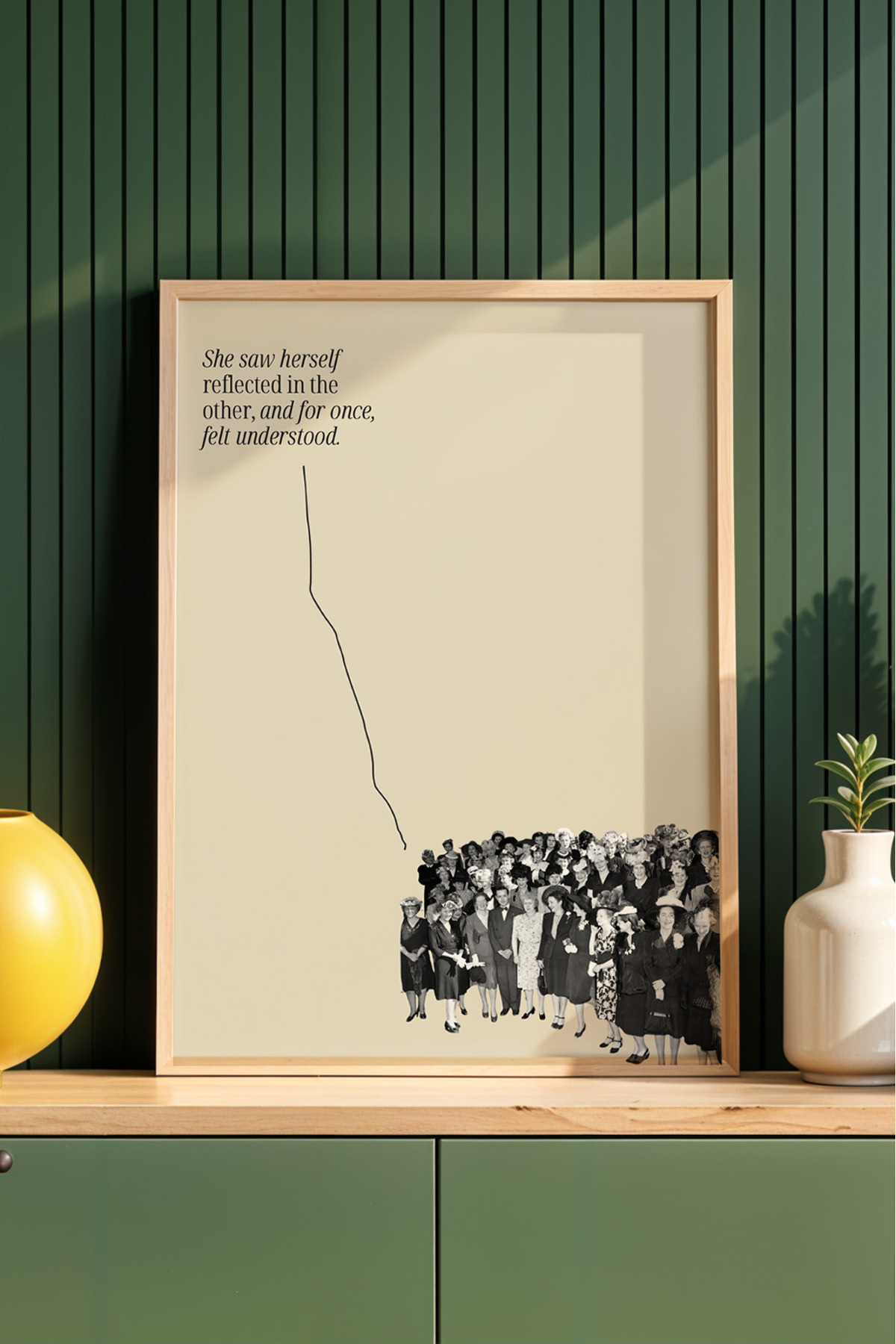 Kadın Temalı Yazılı Tablo Minimal Kolaj Poster Modern Duvar Dekoru Çerçevesiz