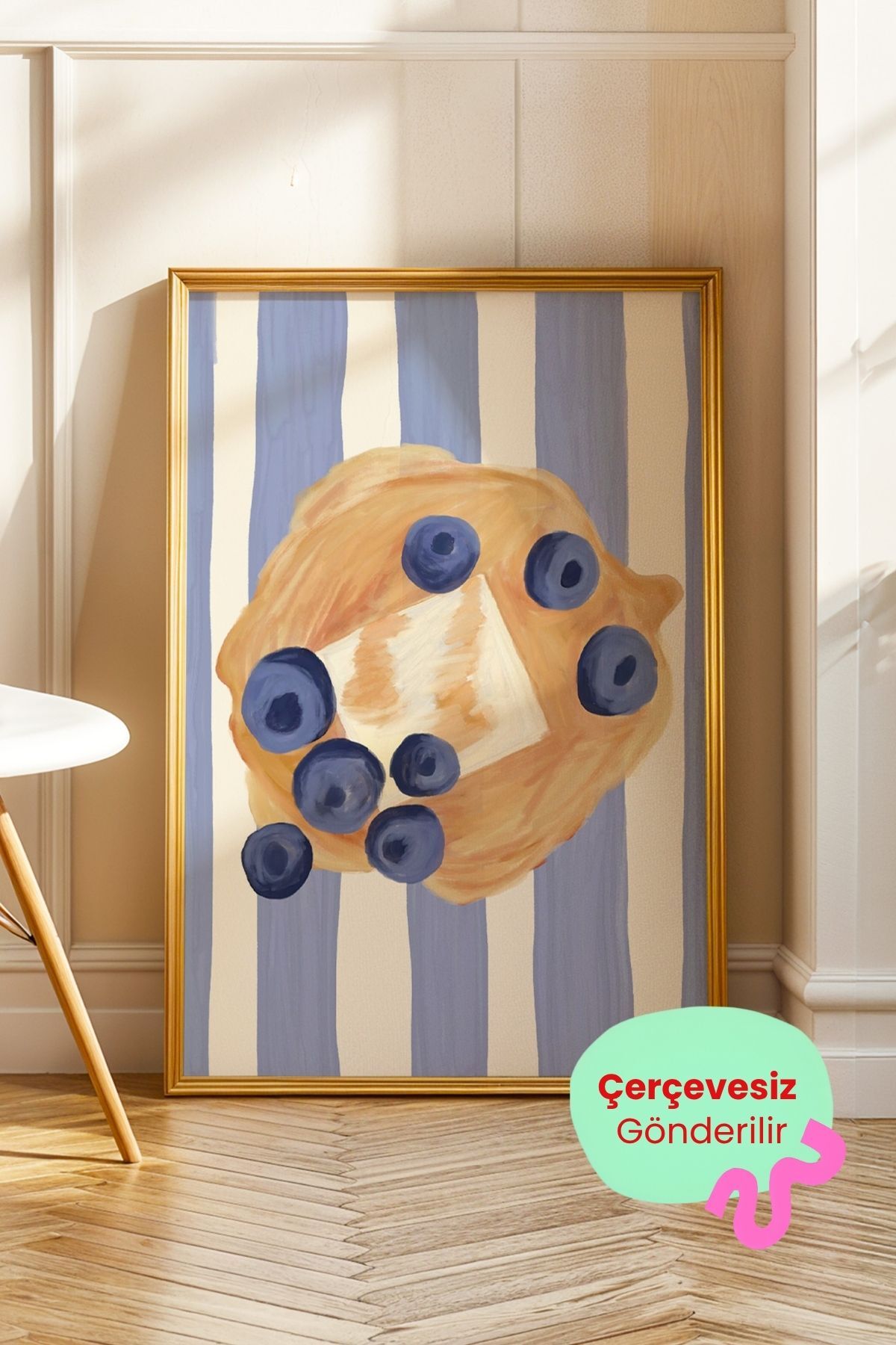 Waffle Tablo Tatlı İllüstrasyon Modern Mutfak Poster Kahve Köşesi Duvar Dekoru Çerçevesiz