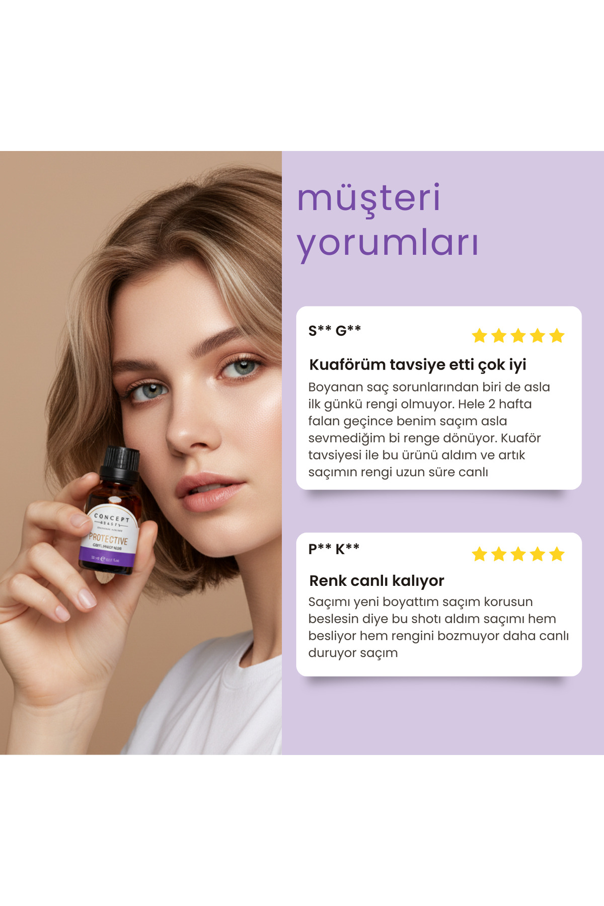 Koruyucu Saç Bakım Shot'ı - Renk Koruyucu Saç Bakım Serumu ( 20 ML ) — PRTC1 — تصویر 7 از 8