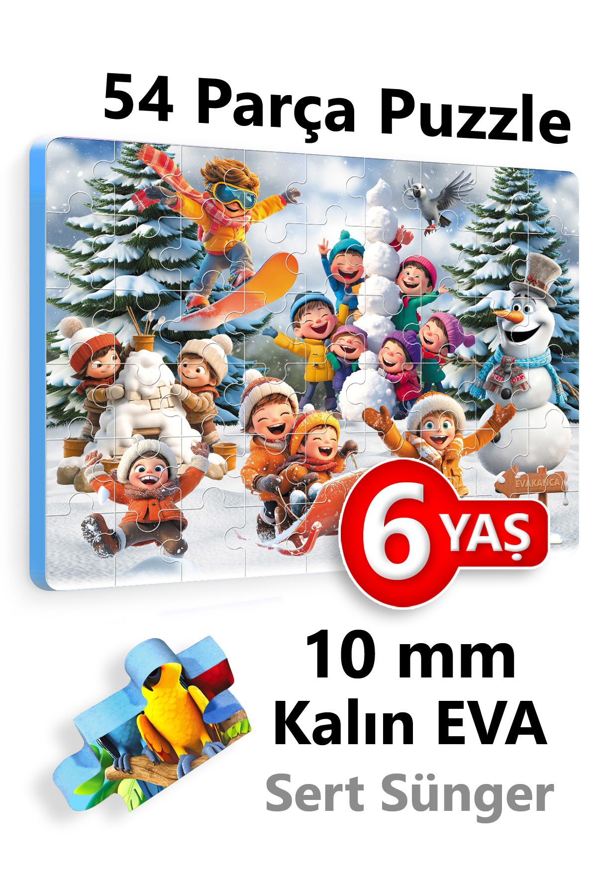 54 Pieces Thick Puzzle 5-6 Years Old Puzzle Children Playing in the Snow