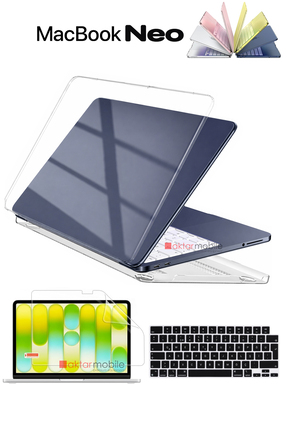AktarMobile MacBook Neo 13 inç A3404 uyumlu Kapak, Ekran ve Klavye Koruyucu S...