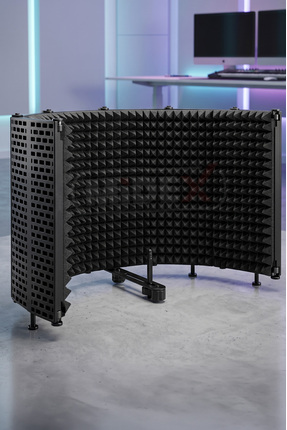 Midex Pf-43 Mikrofon Ses Yalıtım Izolasyon Paneli 5 Bölümlü Ayaklı (69X26 CM)