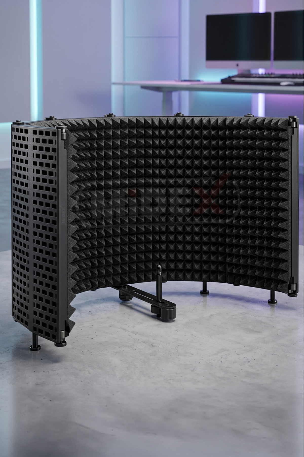 Midex Pf-43 Mikrofon Ses Yalıtım Izolasyon Paneli 5 Bölümlü Ayaklı