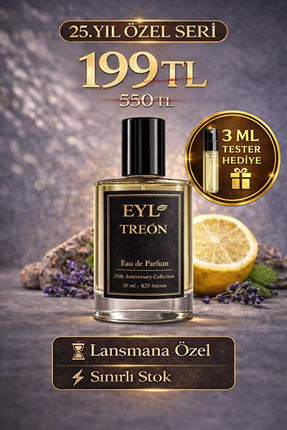 EYL COSMETIC TREON %25 Esans EDP 50 ml Erkek Parfüm Kalıcı Fresh Tatlı Odunsu...
