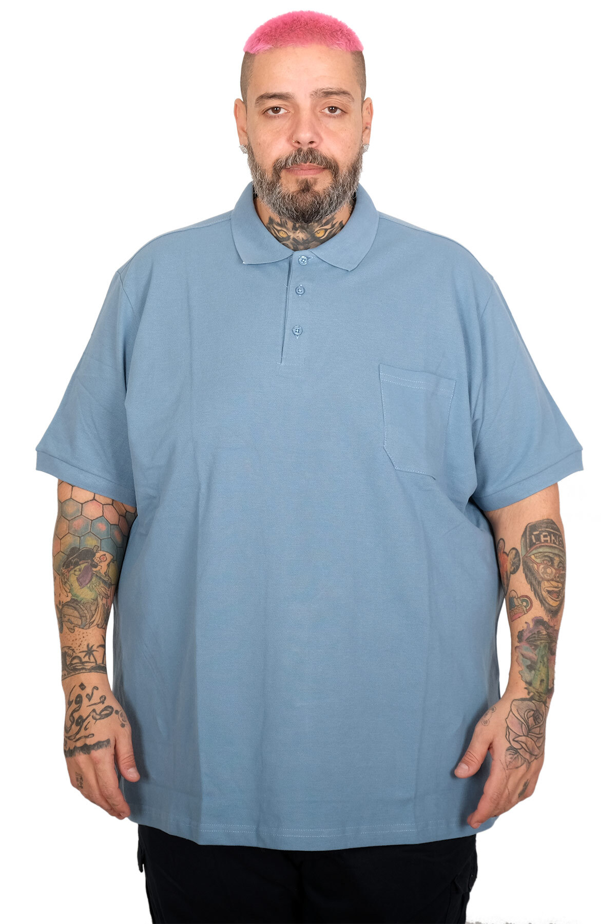 T-shirt Polo Neck Pocket Classic 20550 Blue