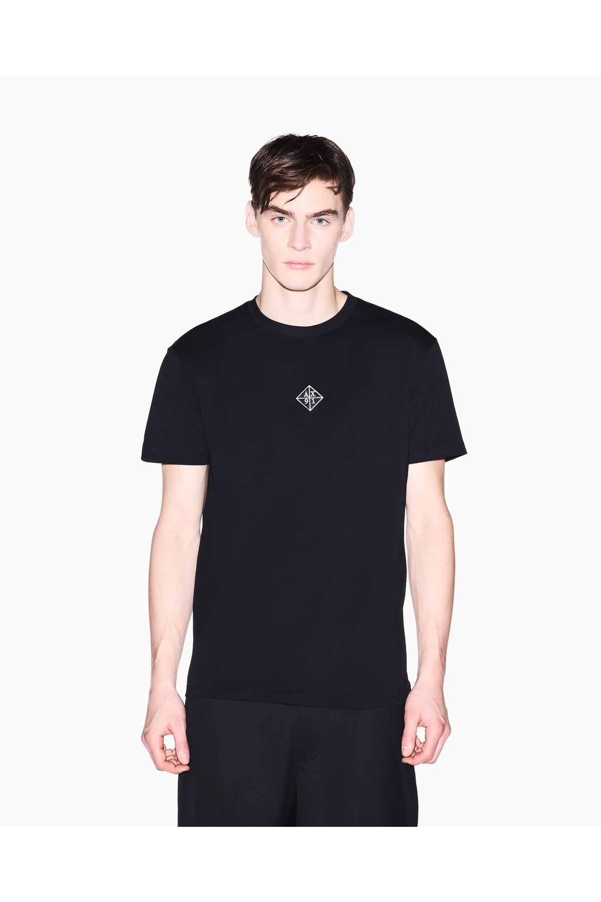 تی‌شرت آستین کوتاه مردانه یقه گرد نخی مشکی آرمانی اکسچنج تی شرت Armani Exchange