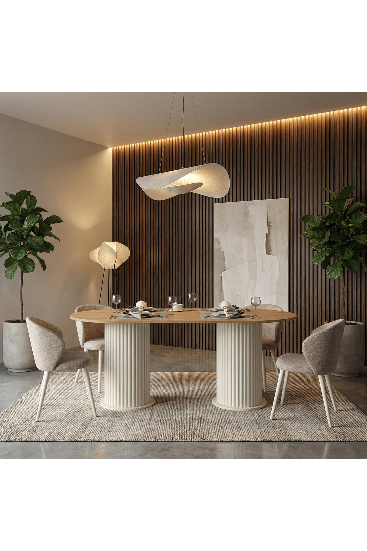 Bohema Dining Table Moonstone - Basket 180cm